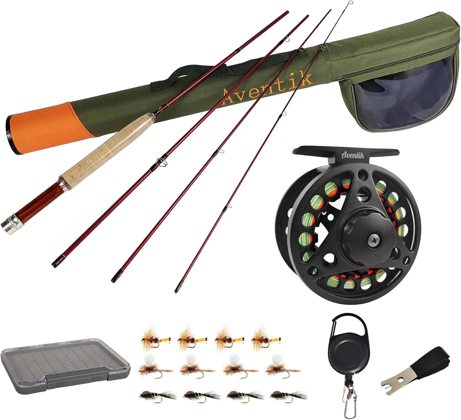 Aventik Extreme Fly Fishing Combo Kit 0/1/2/3/4/5/6 Weight Starter Fly Fishing Rod and Reel Kit Outfit mit einem Reiseetui Image