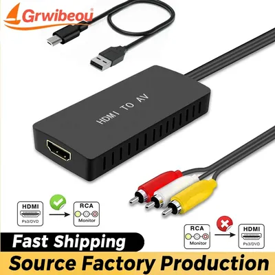 HDMI-compatible To AV RCA CVBs Composite Converter Video Audio Converter Adapter Supports PAL/NTSC for TV Stick Android TV Box