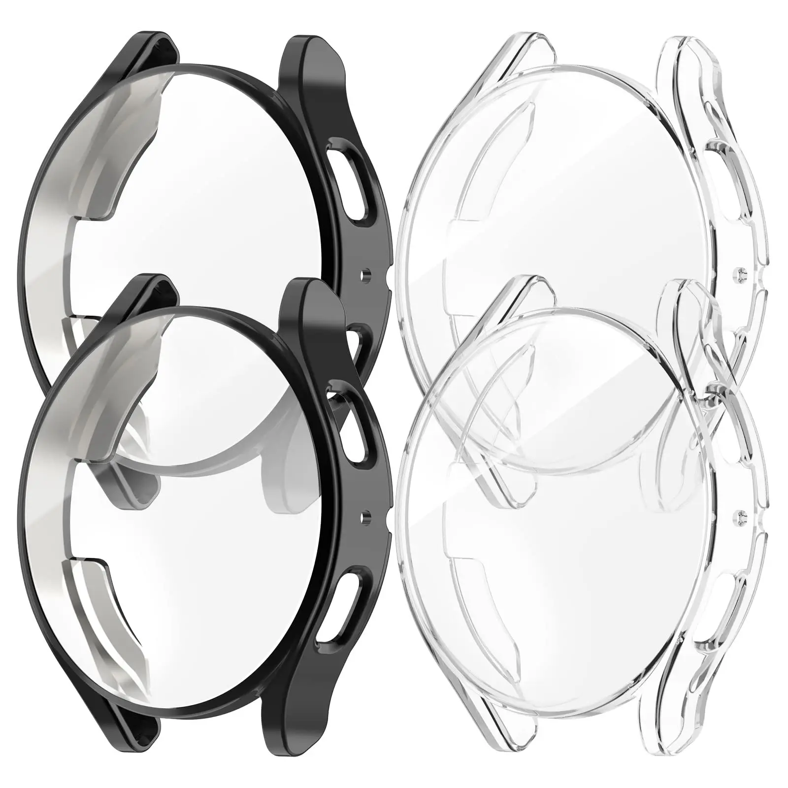 1–4 Stück Hülle für Samsung Galaxy Watch 4, 5, 6, 7, 40 mm, 44 mm, Schutzfolie, TPU-Abdeckung, Abdeckung, Silikon-Stoßstange, Bildschirmschutz, Zubehör Image