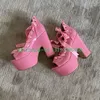 Dame Peep Toe rosa Metallic Pu Mary Jane Schuhe y2k elegante klobige Ferse Plattform Schnür pumpen zurück Reiß verschluss neu ankommen Landebahn Pumpe