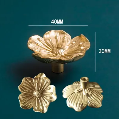1pcs pure brass handle drawer Flower Knobs and Handles Single Hole for Dresser Wardrobe Cabinet TV Cabinet Wine Cabinet Knobs