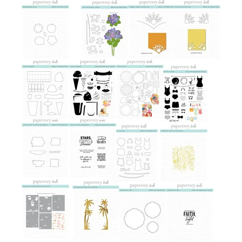 Sun Summer Blooms Violets Picnic Time Shoreline Metal Cutting Die Stamps Stencil Scrapbooking Diary Embossing Diy Greeting Card