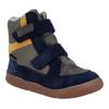 Winterstiefel RICHTER "Samy WMS: Mittel", Kinder, Gr. 25, blau (blau, braun), Veloursleder, kontrastfarbene Details, casual, Schuhe, Barfußschuh, Klettstiefel mit Sympatex, Größenschablone zum Download