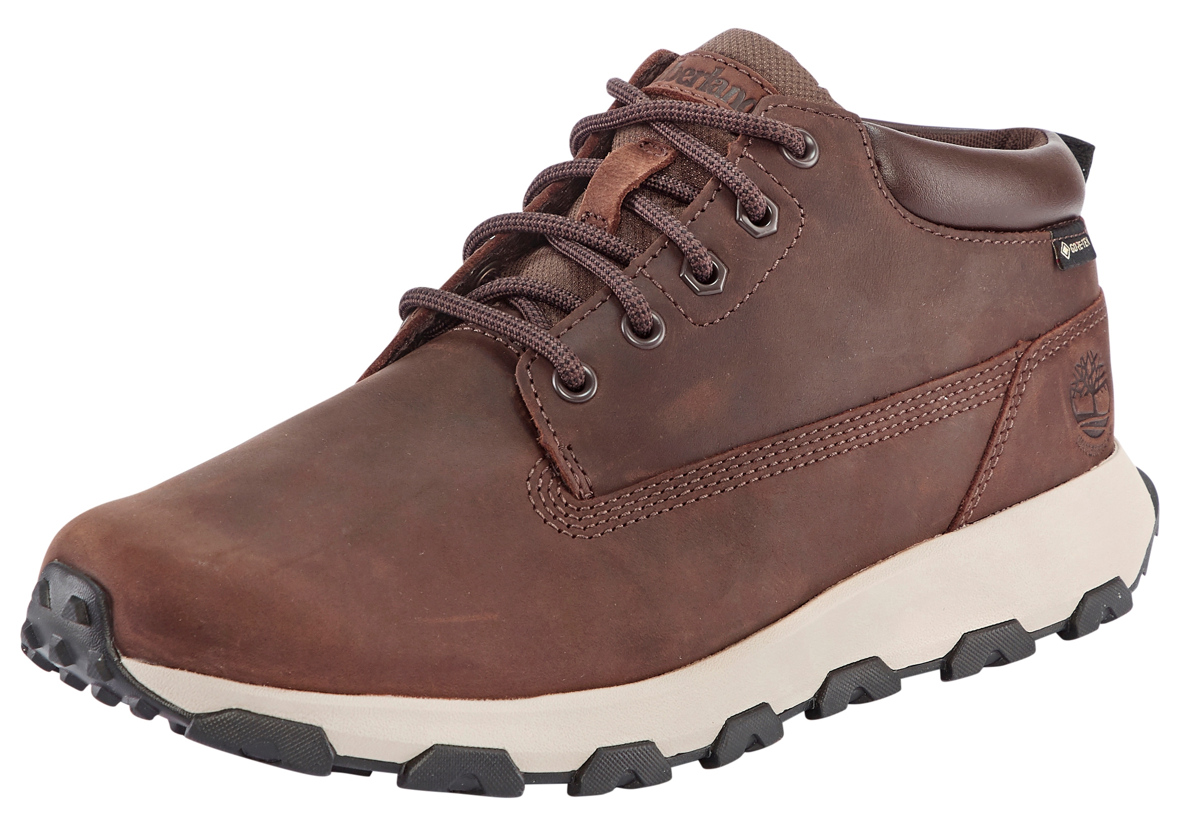 Schnürboots TIMBERLAND "WINSOR PARKMID LACE UP WATERPROOF SNEAKER", Gr. 47,5, braun (schwarz braun), Leder, Schuhe, Winterstiefel, Schnürstiefel, Winterschuhe, wasserdicht