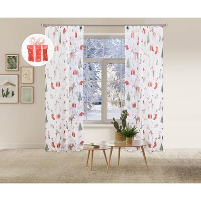 Gardine MY HOME "Olwyn" Gr. 4, bunt (multi), B:140cm H:245cm, Polyester, Gardinen Image