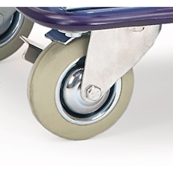 Fetra Lenkrolle mit Feststeller 71911 DM100mm Vollgummi blaugrau Image