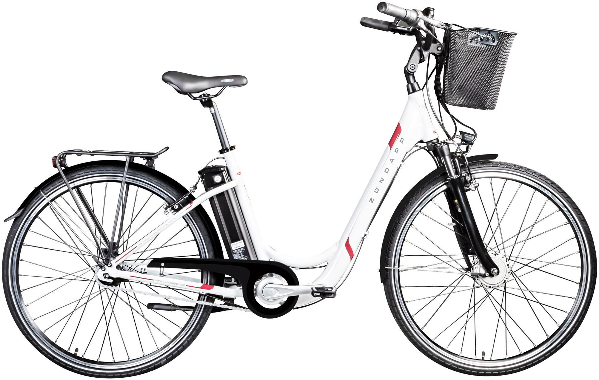 E-Bike ZÜNDAPP "Z517" Gr. 48, weiß (weiß, beere), Elektrofahrräder, 48cm, 28 Zoll (71,12cm), E Bike Damenfahrrad 28 Zoll 155 - 190 cm mit 7 Gang Nabenschaltung Image