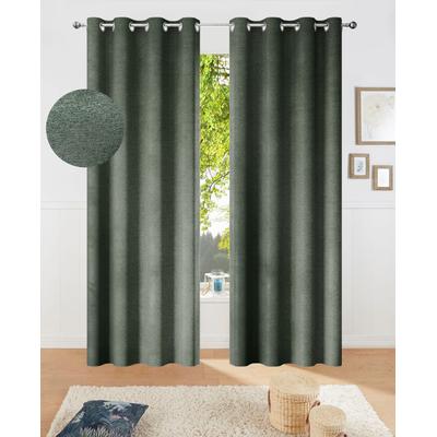 Gardine MY HOME "Fleuriss" Gr. 1, braun, B:135cm H:145cm, Polyester, Gardinen Image