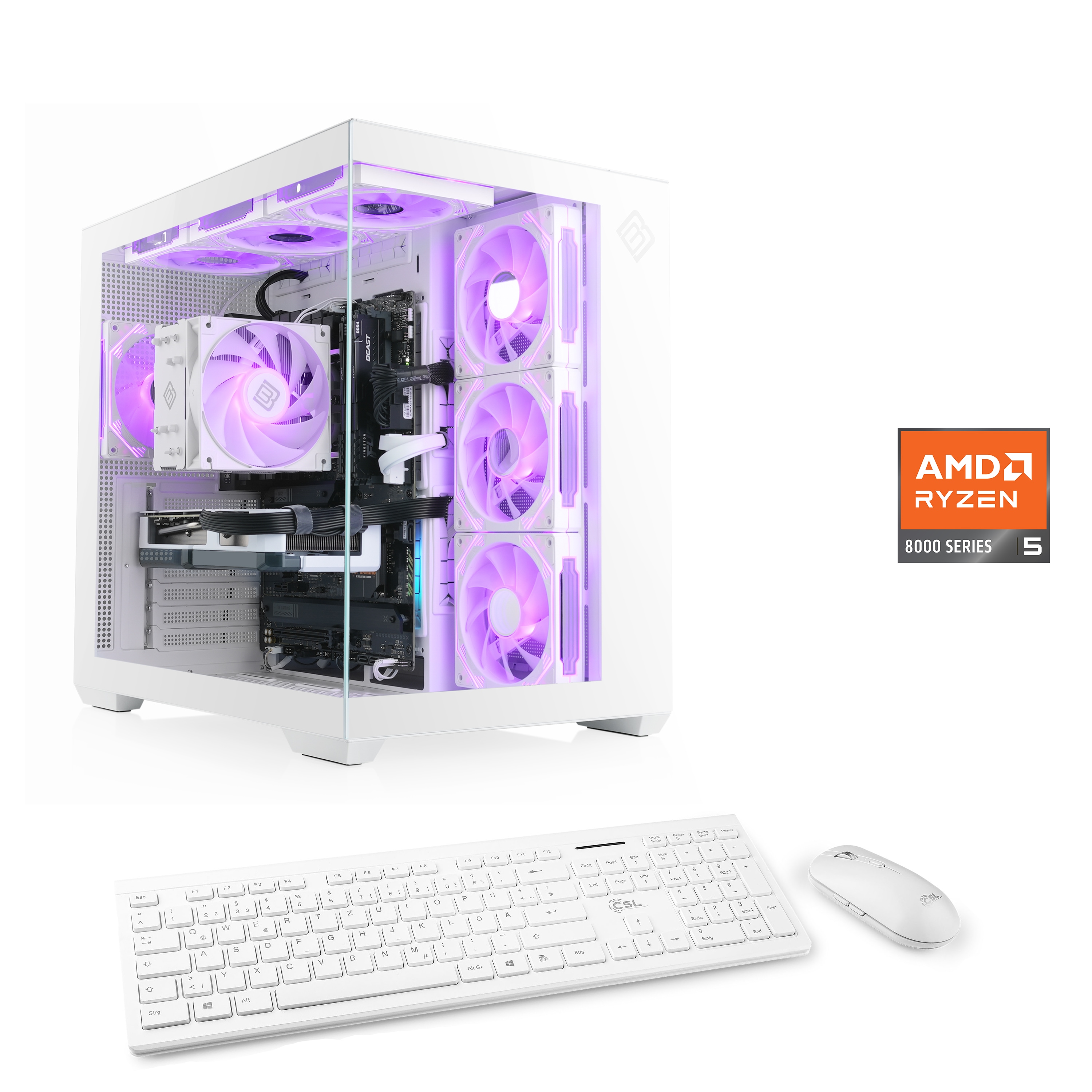 CSL PC "Vitrum Advanced V24488", weiß, Microsoft Windows 11 Home (64 Bit), 16 GB RAM 500 GB SSD, Desktop-PCs, PC Image