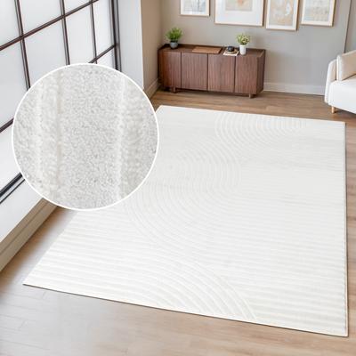 Teppich OTTO HOME "Luvu" Gr. 6, beige (cream), B:200cm H:12mm L:290cm, Kunstfaser, Teppiche, Modernes Design mit Boho-Charme, Hoch-Tief-Struktur, dezenter Glanz Image