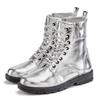 Stiefelette LASCANA, Damen, Gr. 35, silber (silberfarben), Obermaterial: 100% Lederimitat. Futter: 100% Textilmaterial. Decksohle: 100% Textilmaterial. Laufsohle: 100% Synthetik, unifarben, metallic, casual, Schuhe, im angesagten Metallic-Look,...