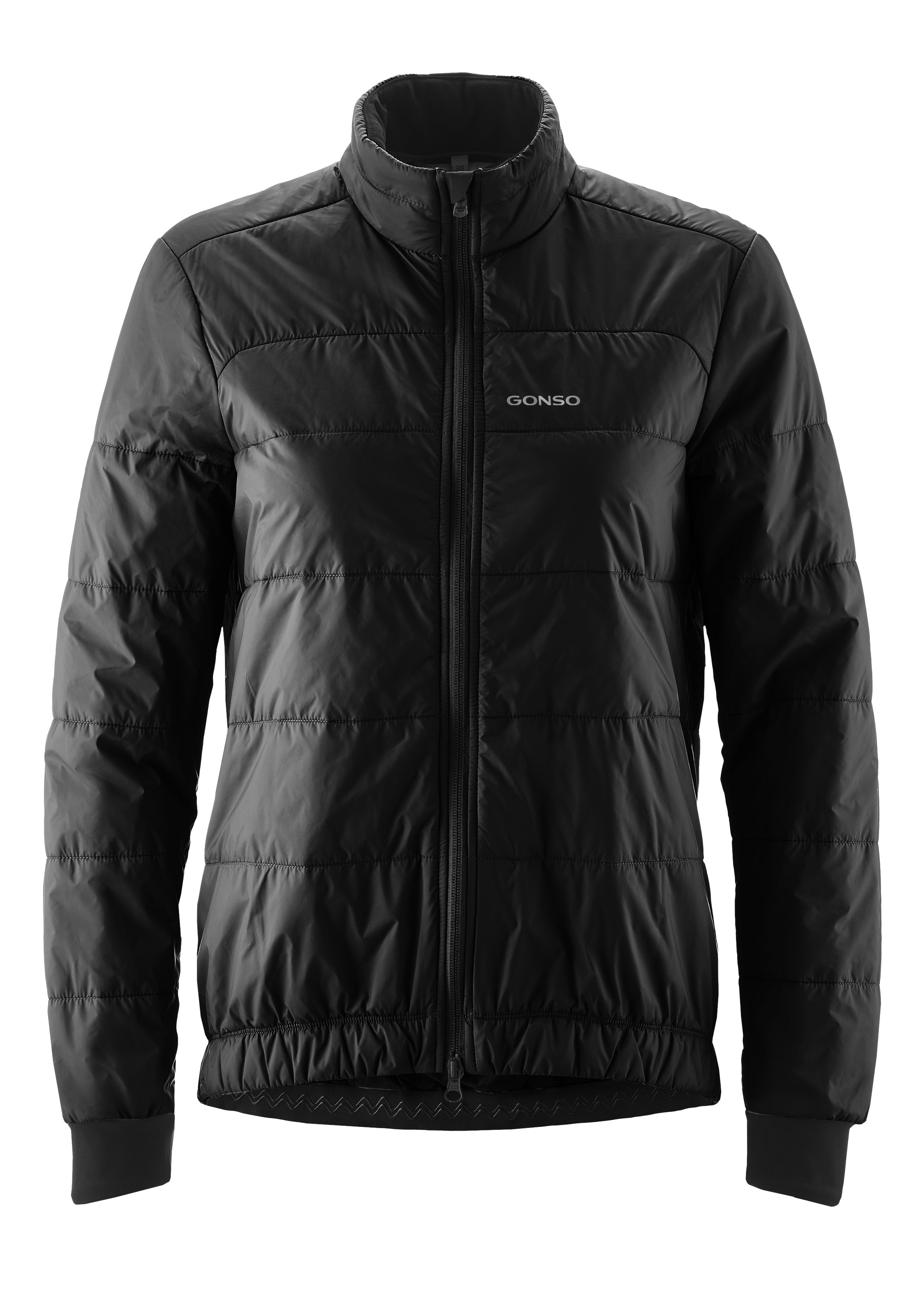 Fahrradjacke GONSO "Trail Jacket Primaloft W", Damen, Gr. 42, schwarz, 57% Polyamid, 28% Polyester, 15% Elasthan, Jacken, Herren Radjacke, warme und atmungsaktive Primaloft-Jacke Image