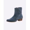 Stiefelette HEINE, Damen, Gr. 37, blau (jeansblau), Leder, Rindsleder, Veloursleder, Rindsleder, modisch, Schuhe