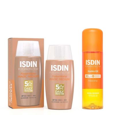 Isdin Fusion Water Magic Color Medium LSF 50 + Fotoprotector HydroOil 30 Set 50+200 ml Image