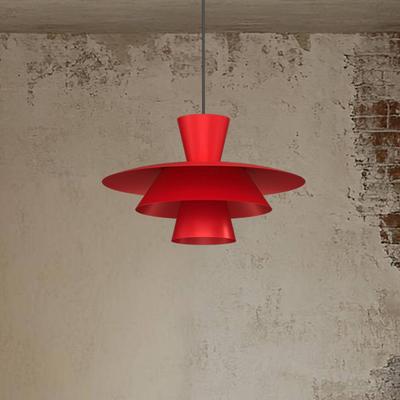 Hängelampe Plato Luminex, dimmbar, rot, für Wohn- / Esszimmer, Metall, Modern, Pendelleuchte Image