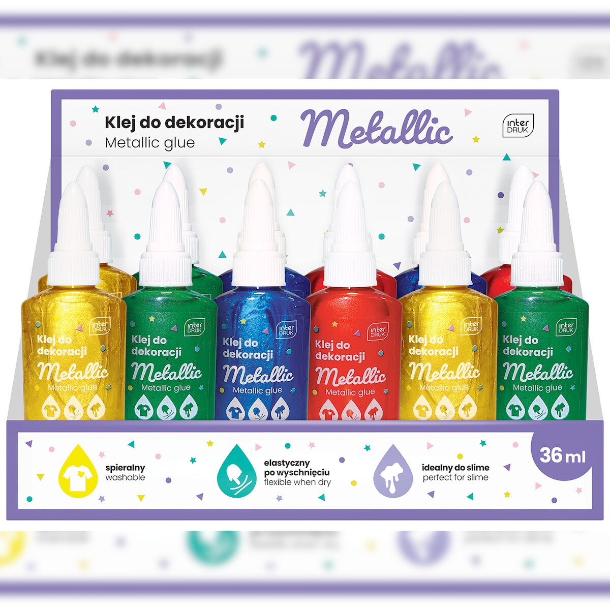 Interdruk Dekor-Metallic-kleber 36ml 4 Farben (blau,grün,rot, gold) Image