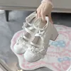 Lolita Mary Jane Schuhe 2025, neue Damen-Pumps mit süßer Schleife und hohen Absätzen, Prinzessinnen-Einzelschuhe mit Absatz, Frühlings- und Herbst-Lederpumps