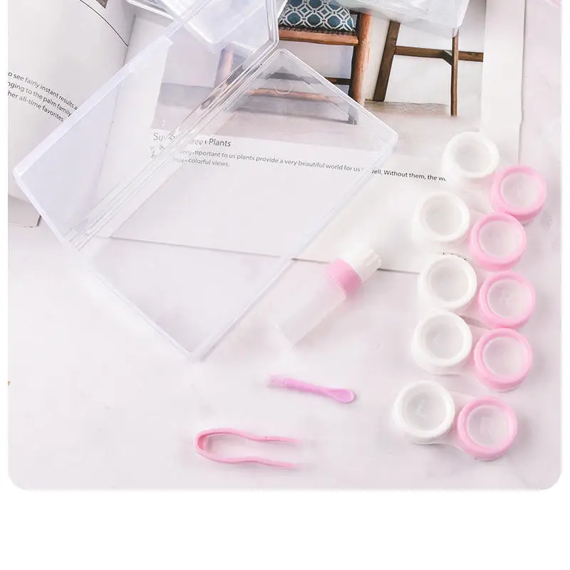 5 Paare/satz Macaron Farbe Kontaktlinsen Box Einweichen Kontaktlinsen Lagerung Box Tragbare Kontaktlinsen Begleiter Boxen Image