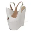 ZHIMA Frauen Sandalen Plattform Peep Toe Wedges Shiny 20 CM High Heels Pumps Sommer Damen Schuhe Frau Plus Größe 39 41 44 4848