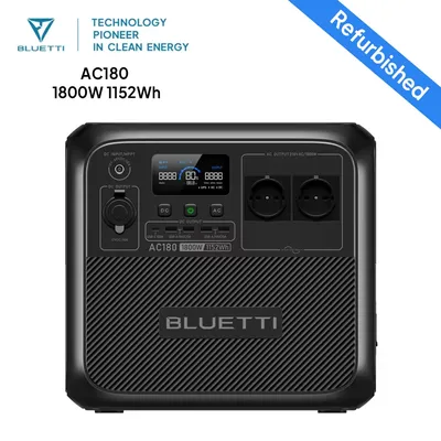 【Restauriert】EU-Stecker BLUETTI Portable Power Station AC180 1152 Wh LiFePO4-Batterie-Backup 1800 W AC-Steckdose. für Camping Off-Grid