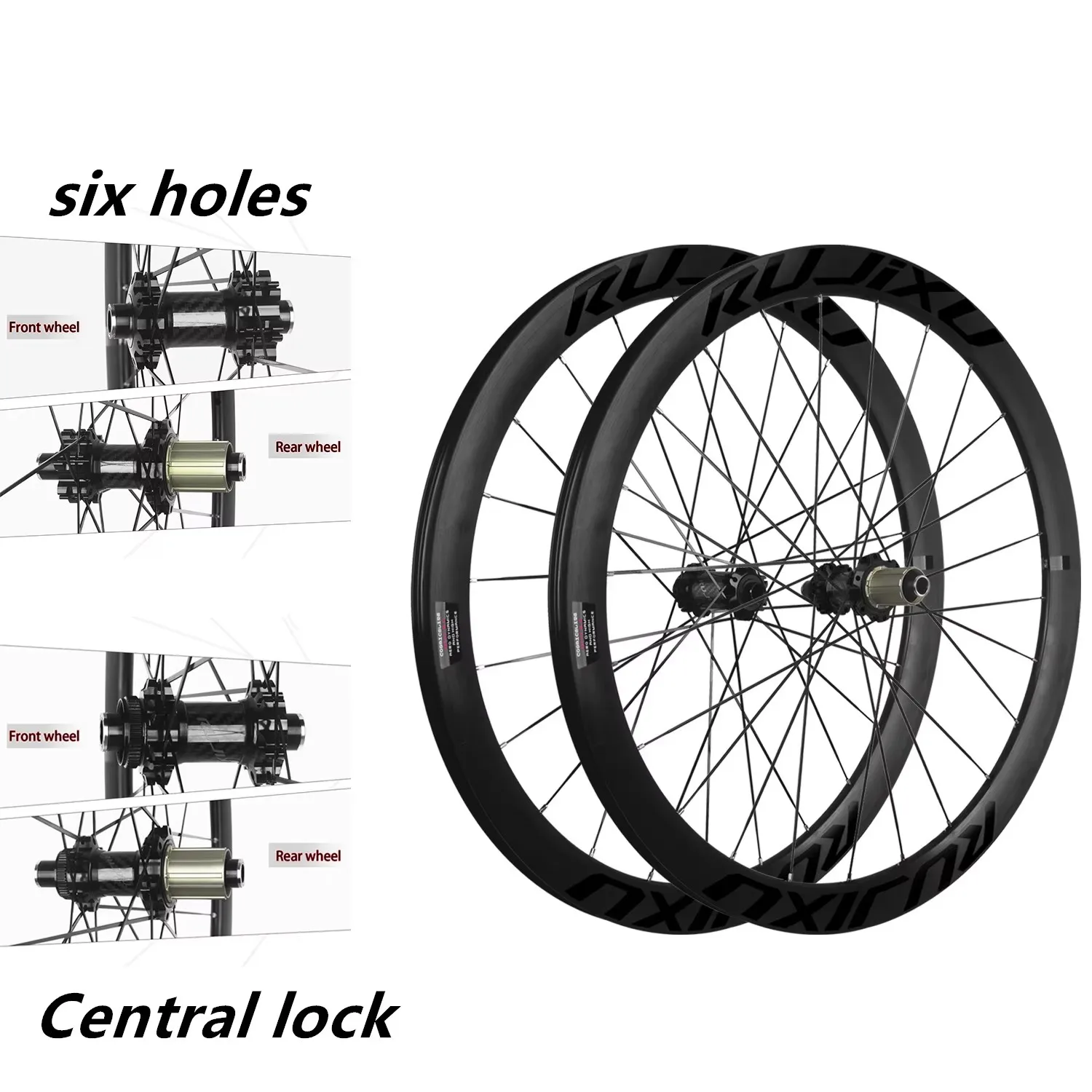 Rujixu profondo 45mm set di ruote per cavalli da montagna 700c /29 pollici ruote Mtb tubo in fibra di carbonio HUB bicicletta freno a disco ruota in alluminio
