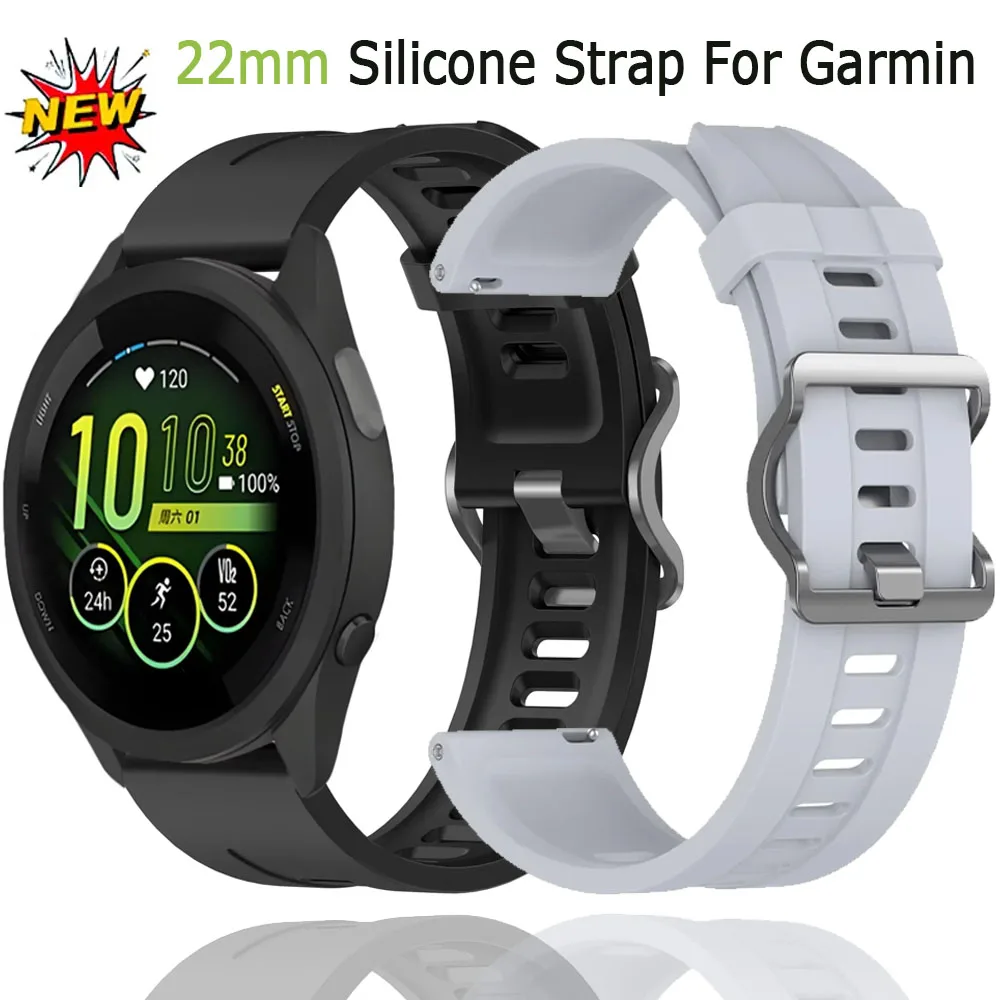 22 mm Silikonarmband für Garmin Forerunner 570 970 265 965 955 255 Musik, bequemes Band für Garmin Venu 3 2 Vivoactive 4 Correa Image
