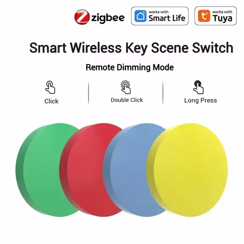 Zigbee Smart Switch Drahtloser Tastenschalter Batteriebetriebenes Automatisierungsgerät Tuya Smart Life APP-Steuerung unterstützt Google Home Image