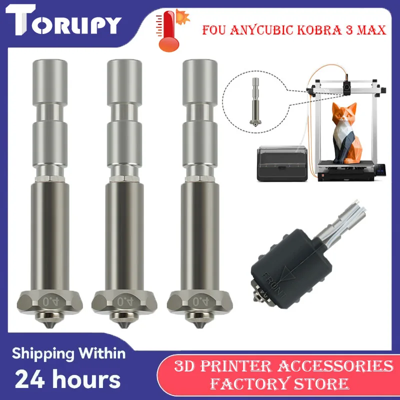 Bimetallische Hotend-Düsen für Anycubic Kobra 3 Max Combo Kit Düse aus gehärtetem Stahl 0,4/0,6/0,8 mm hochfließende 3D-Druckerteile Image