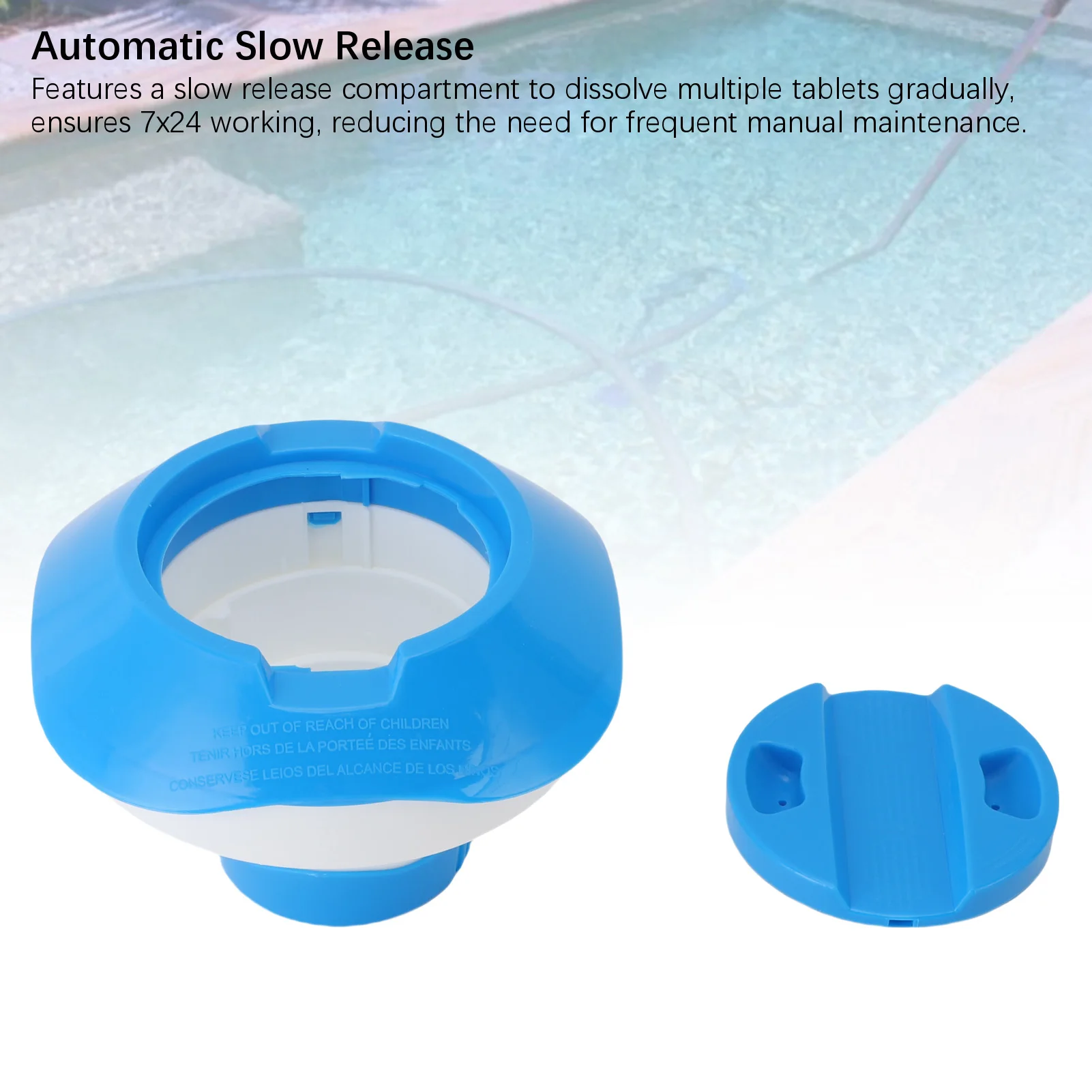Distributeur de piscine distributeur flottant de piscine à dégagement lent automatique avec distributeur de piscine à fond extensible mangeoire de piscine flottante