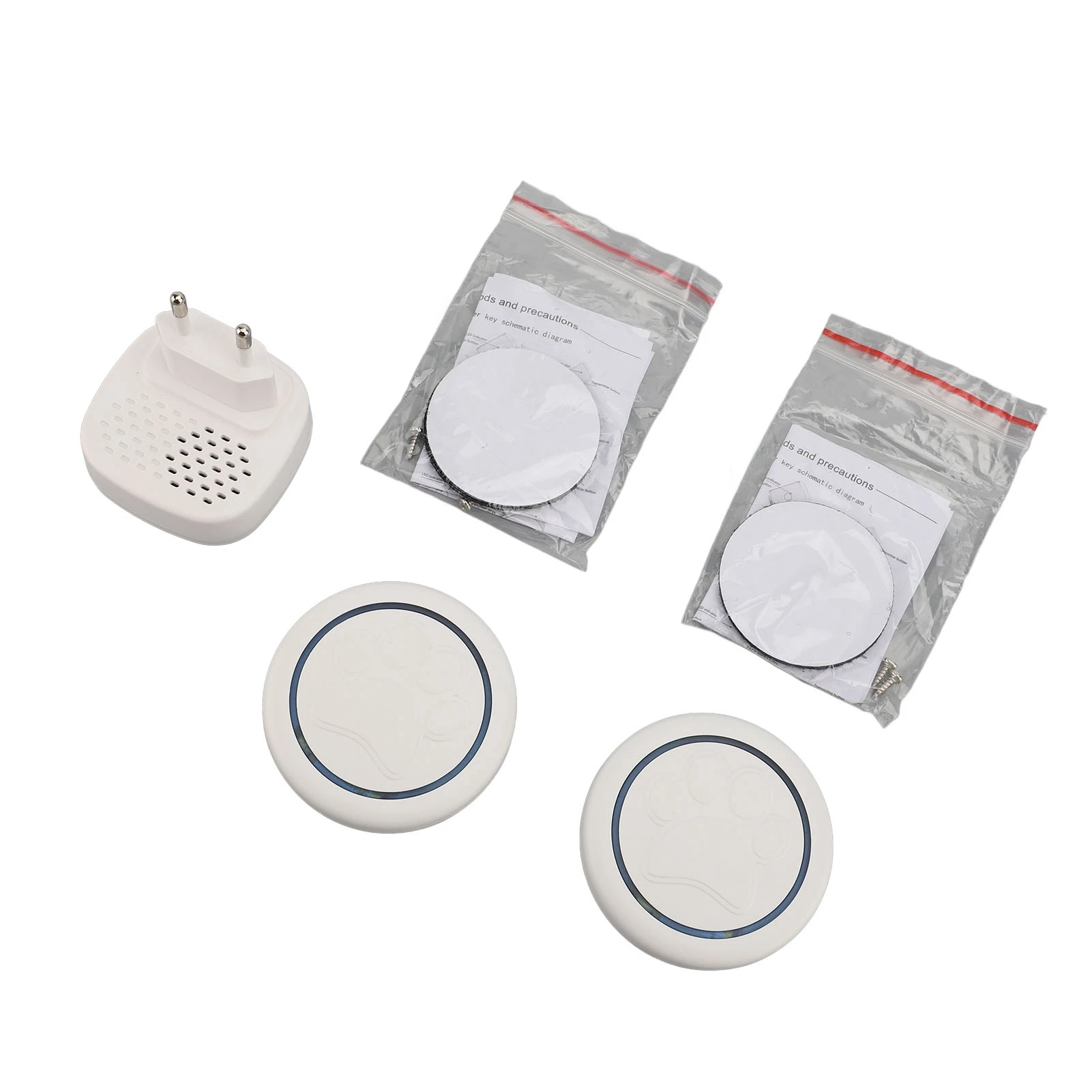 Drahtloses Hundetürklingeltraining zum Ausgehen, 60 Melodien, 5 Lautstärken, 1000 Fuß Reichweite für Haustiere, 110 V-240 V Image