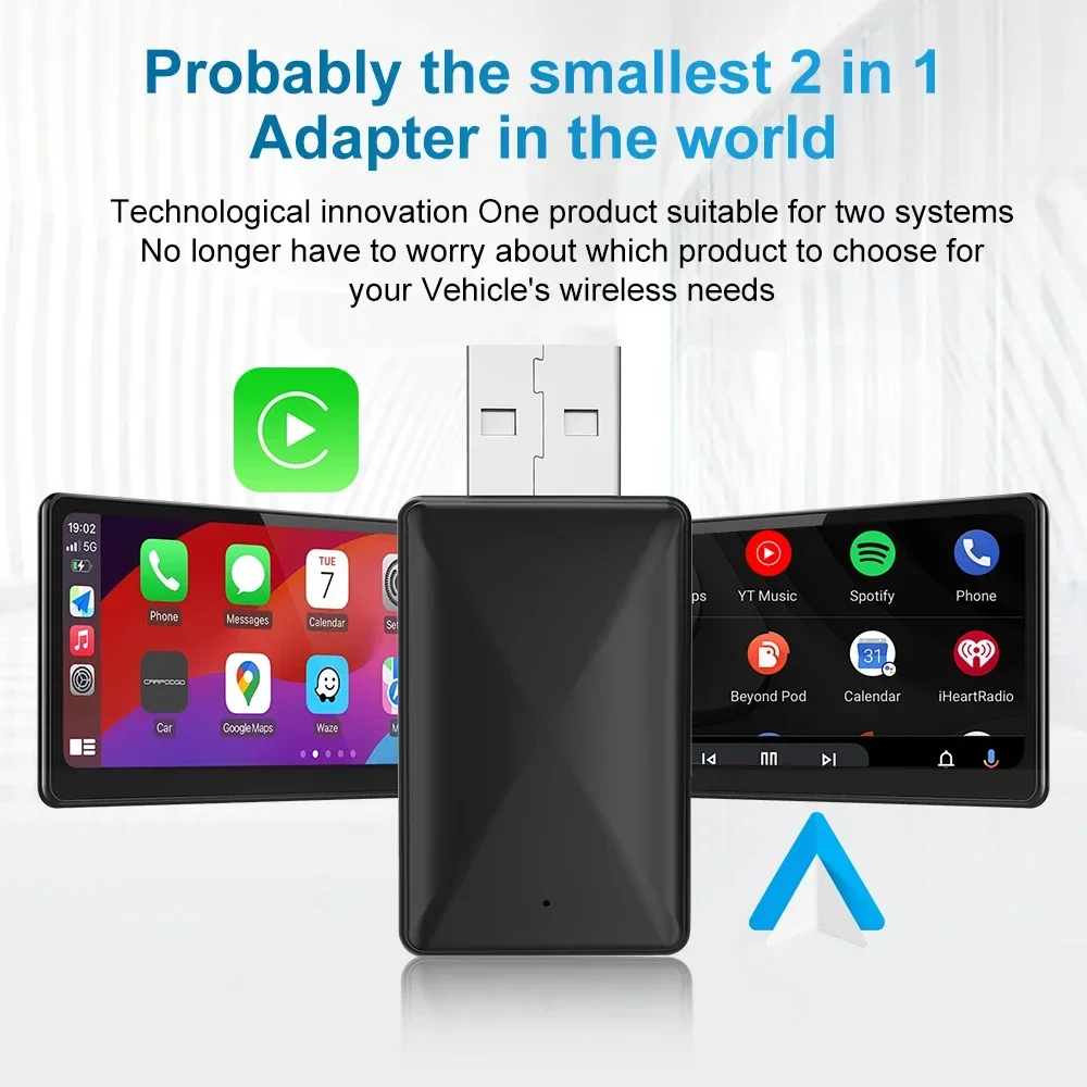 FLIXIVI 2in1 Android Auto Wireless Adapter Mini Smart AI Box Auto OEM Wired Android Auto Zu Wireless USB Dongle für Toyota Volvo Image