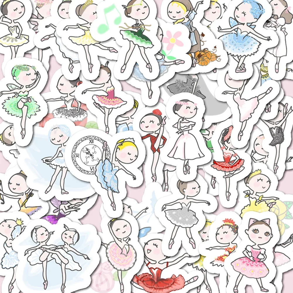 40 Stück hübsche Balletvariation Tänzer Cartoon Aufkleber Aufkleber für Laptop Kühlschrank Notebook Tagebuch lustige Dekoration Aufkleber Kinderspielzeug Image