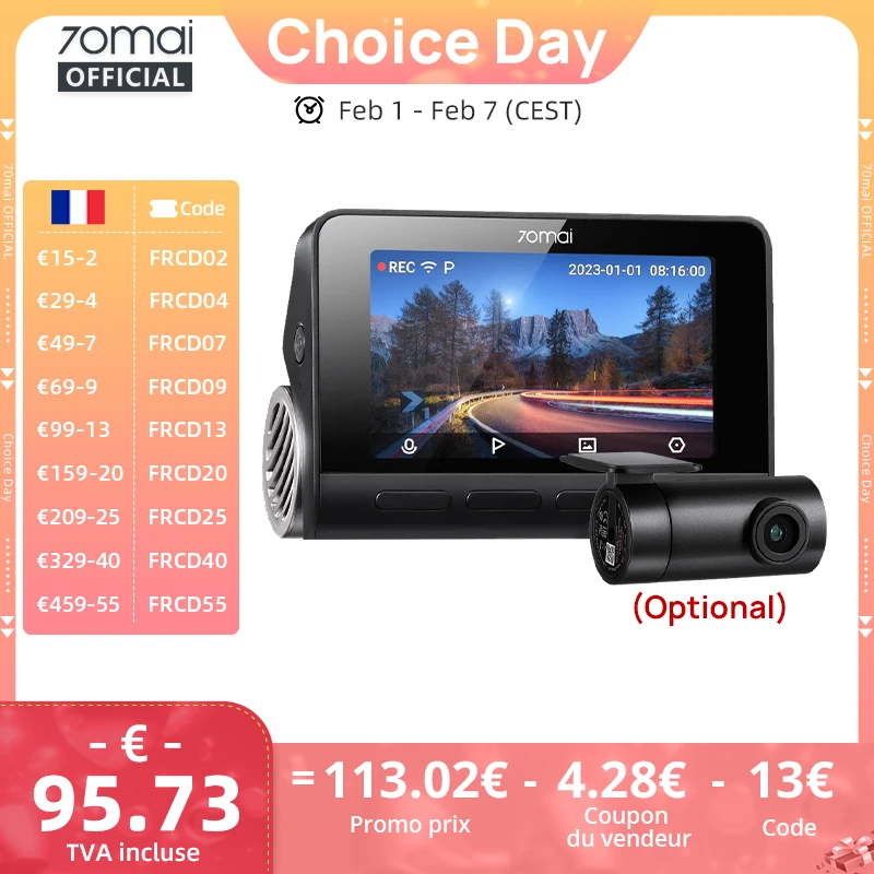 Caméra embarquée 70mai 4K A810, ensemble avant et arrière, prise en charge du module 4G LTE, télécommande UP04, GPS, ADAS, enregistreur vidéo de conduite 70mai A810