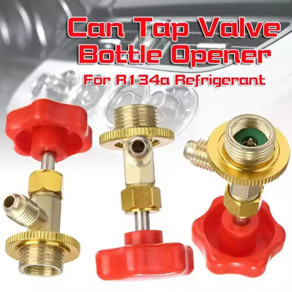 1/4 SAE Gewinde Adapter Auto AC Kann Gewinde Für R12 R600 R22 R134a R410A Gas Wasserhahn Ventil Flasche Opener Diversion Globus ventil Teile Image