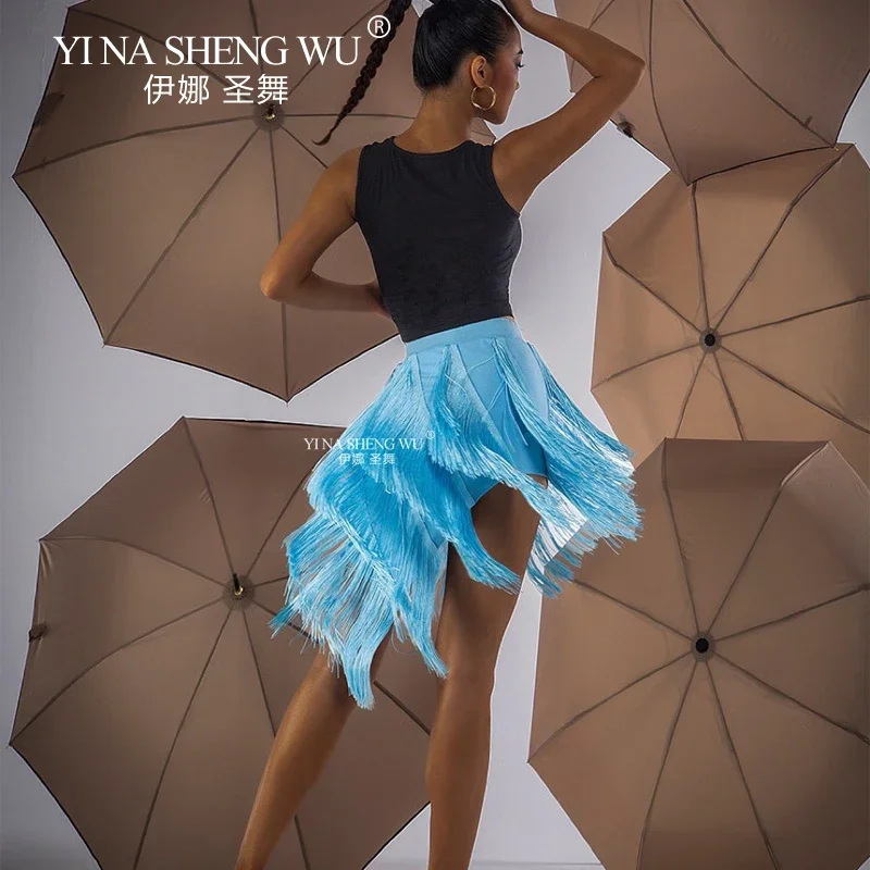 Frauen Latin Dance Quasten Rock Fransen Kleid Ballsaal Salsa Samba Tango Tanz Wettbewerb Rock Ballroom Dance Praxis Rock Image
