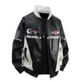 Giacca da motociclista in pelle da uomo 2025 Giacca da corsa da motociclista autunno inverno Giacca F1 Giacca da uomo in pelle PU Giacca da strada