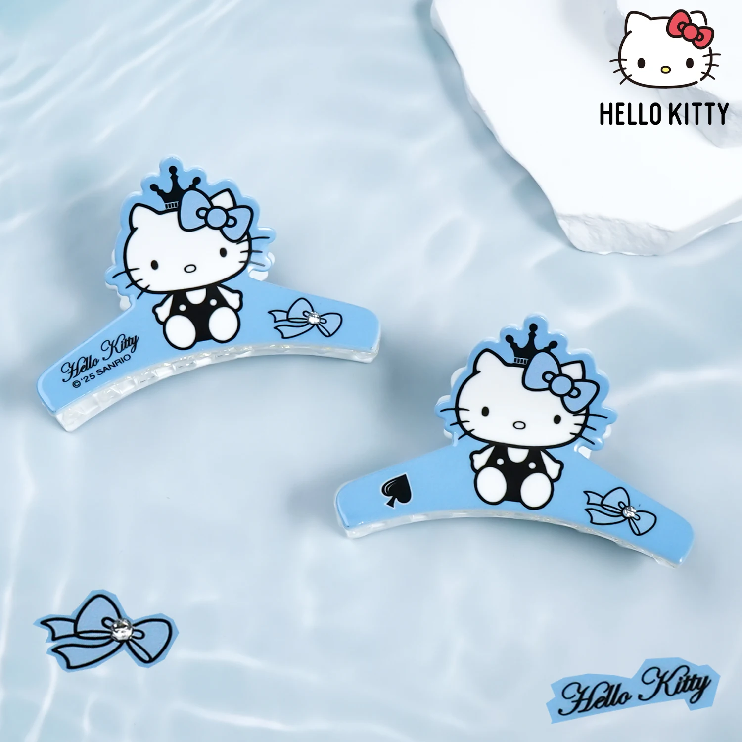 Hello Kitty Kawaii Blue Kitty Claw Clip – Haarspangen für Geburtstagsgeschenke, Familie, Freunde und Klassenkameraden, süße Haar-Accessoires Image