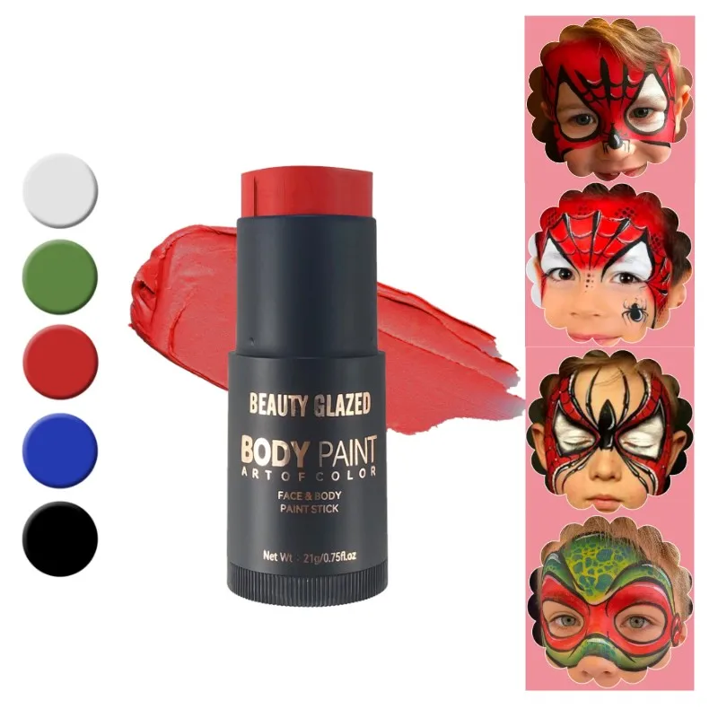 1 Stück Gesichtsbemalung, Buntstift, lebendige Farben, Neon-Körperbemalung, atemberaubendes Make-up, Malerei, Gesichts- und Körperbemalung, Leuchtstab, Halloween-Partyzubehör Image