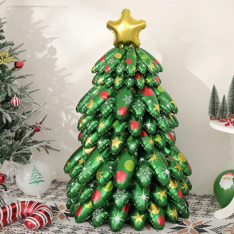 2025 Neuer übergroßer Weihnachtsbaum und Mini-Desktop, stehende Weihnachtsbaum-Luftballons, Weihnachts-Einkaufszentrum-Dekorationsballons Image