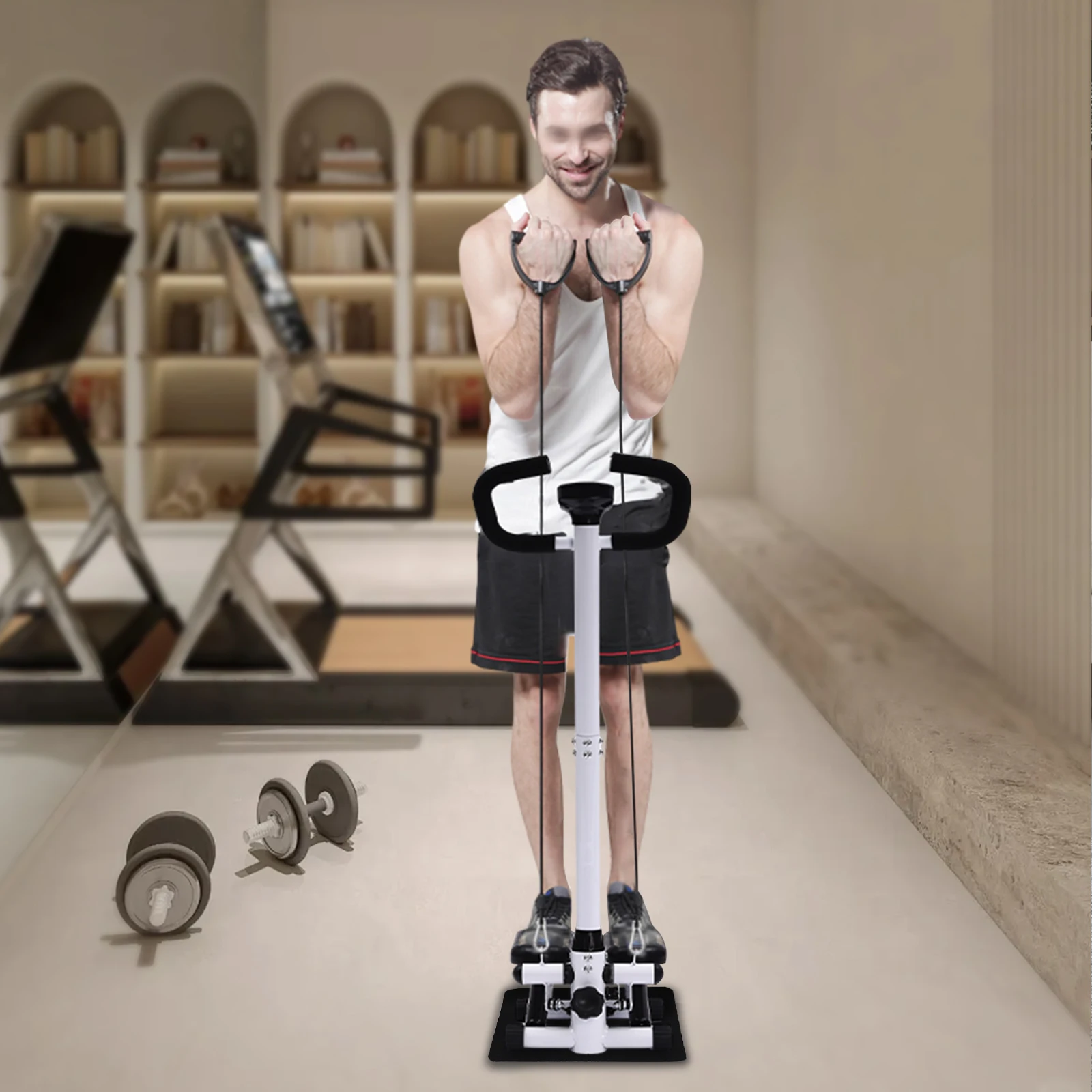 Machine pas à pas de Fitness avec bande de résistance, Machine à pédales de sport avec moniteur Lcd, équipement de Fitness pour le bureau et la maison