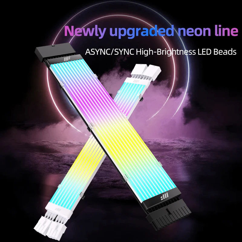 METALFISH ARGB-Verlängerungskabel für Computer-Netzteil, Motherboard, 24 PIN GPU, 8 PIN, Lichtleiste, ARGB-Sync/Asyn optional Image