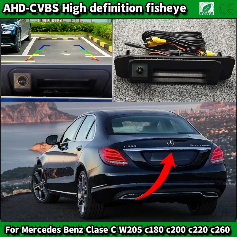 Für Mercedes Benz Clase C W205 c180 c200 c220 c260 2015/2016 Auto Stamm Griff Kamera backup kamera Reverse parkplatz Kamera Image
