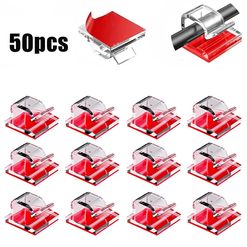 10/20/50PCS USB Lade Daten Linie Spuler Kabel Organizer Clips Draht Wickler Halter Schutz Kabel Management kleber Image