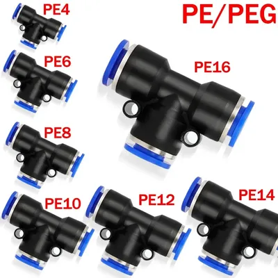 10PCS PE/PEG Plastic Quick Connector - 4-12mm Push In Fitting for Air Hose & Tube, Industrial & Home Pneumatic Systems​