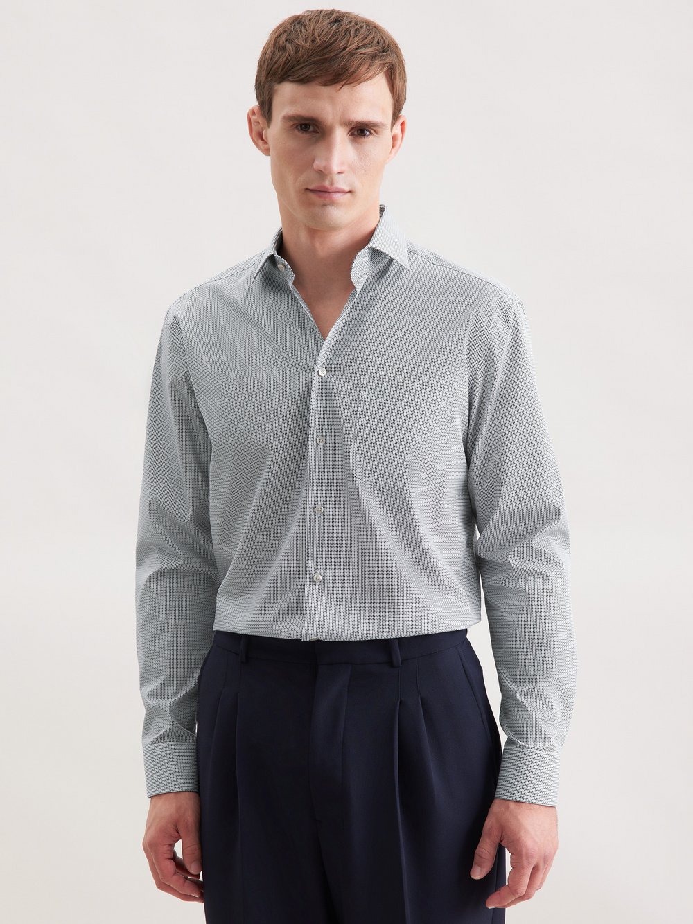 Seidensticker Business Hemd Herren Regular Fit Baumwolle blau, 42 Image