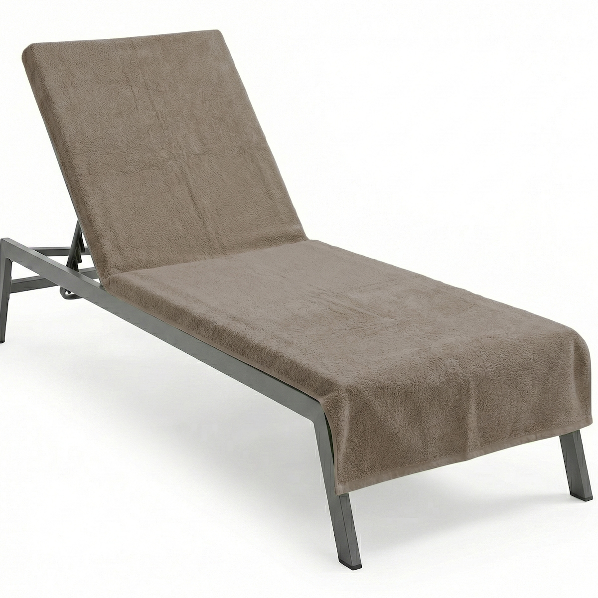 NYVI Frottee Schonbezug für Gartenliege NYVISpa 75x200 cm Taupe - Hygiene Liegestuhlauflage für Sonnenliegen Image