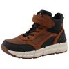 Kletterschuh MUSTANG SHOES "Enzo", Kinder, Gr. 40, braun (braun, schwarz), Lederimitat, Textil, Basic, Schuhe, High Top Sneaker, Schnürboots mit TEX-Membrane