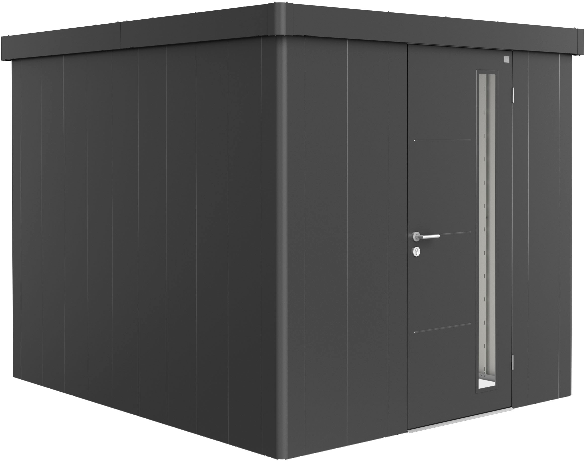 Gerätehaus BIOHORT "Neo 3B ST", grau (dunkelgrau, metallic), Stahlblech, Gerätehäuser, Metall