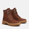 Schnürboots TIMBERLAND "CARNABY COOL MID LACE UP BOOT", Gr. 38,5, braun (medium braun nubuck), Leder, sportlich, Schuhe, Winterstiefel, Schnürstiefel, Winterschuhe