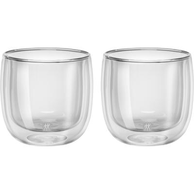 Teeglas ZWILLING "Gläser-Set Sorrento, 2er Set", transparent, B:9,2cm H:0,84cm Ø:8,7cm, Borosilikatglas, Trinkgefäße, doppelwandig, Fassungsvermögen je Glas ca. 240 ml